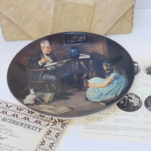 Norman Rockwell , The Story Teller 1984, Knowles Collector Plate with Box - Picture 2 of 10
